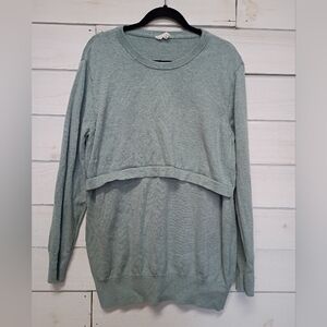 Seraphine Soft Green Crew Neck Nursing Sweater